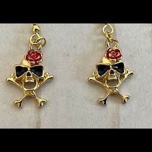 Roses Sunglasses Skull Earrings NWOT
